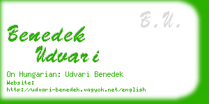 benedek udvari business card